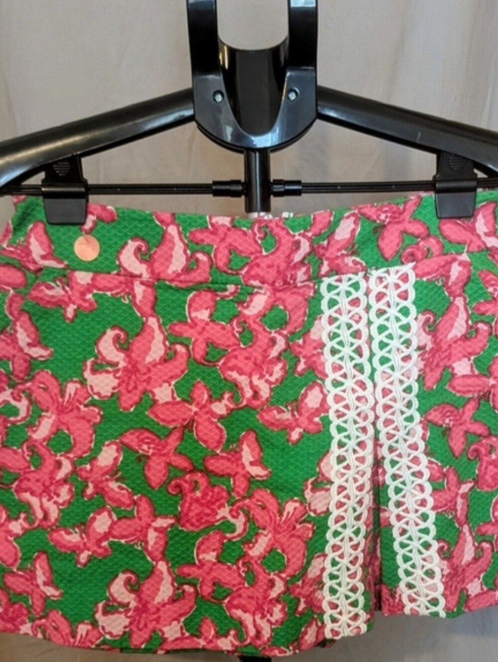 Lilly Pulitzer size 4 Floral Mini Skort Lace Accent Colorful Preppy Golf Tennis